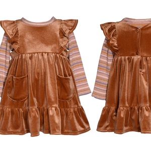 Iris & Ivy 18M Long Sleeve bodysuit & Velveteen Dress NWT